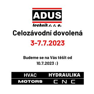 Vážení zákazníci, příští týden máme celozávodní dovolenou. Budeme se na Vás opět těšit v pondělí 10.7.2023 🙂 #adustechnik...